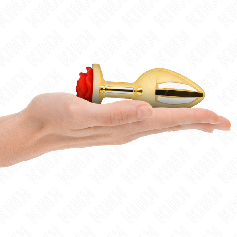 Plug Anal Gold Rose Red Tamaño L - Edelstahl Kink Pleasure Plugs