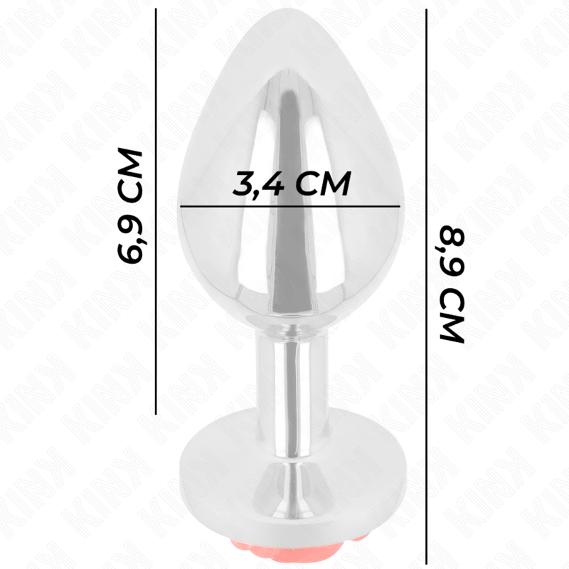 Plug Anal KINK Rose Red Tamaño M - Acero Inoxidable con Adorno de Rosa
