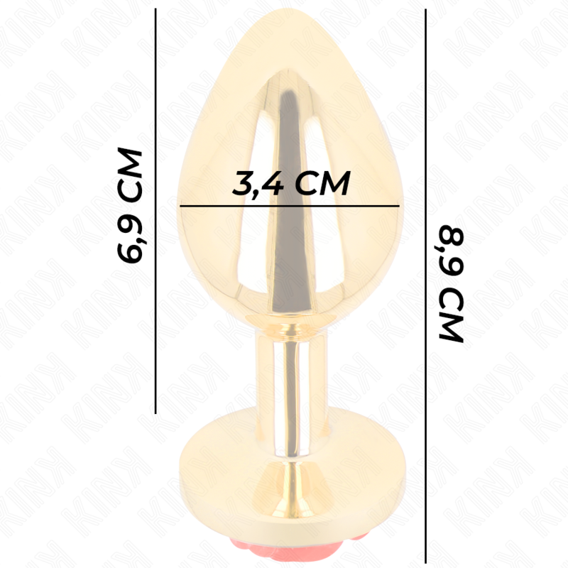 Plug Anal Gold Rose Red Tamaño M - Edelstahl de Kink Pleasure Plugs