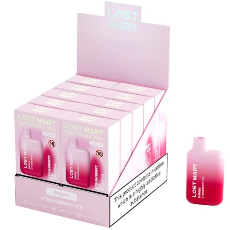 Lost Mary BM600 Vaporizador Desechable Recargable Strawberry Ice 2% Nicotina