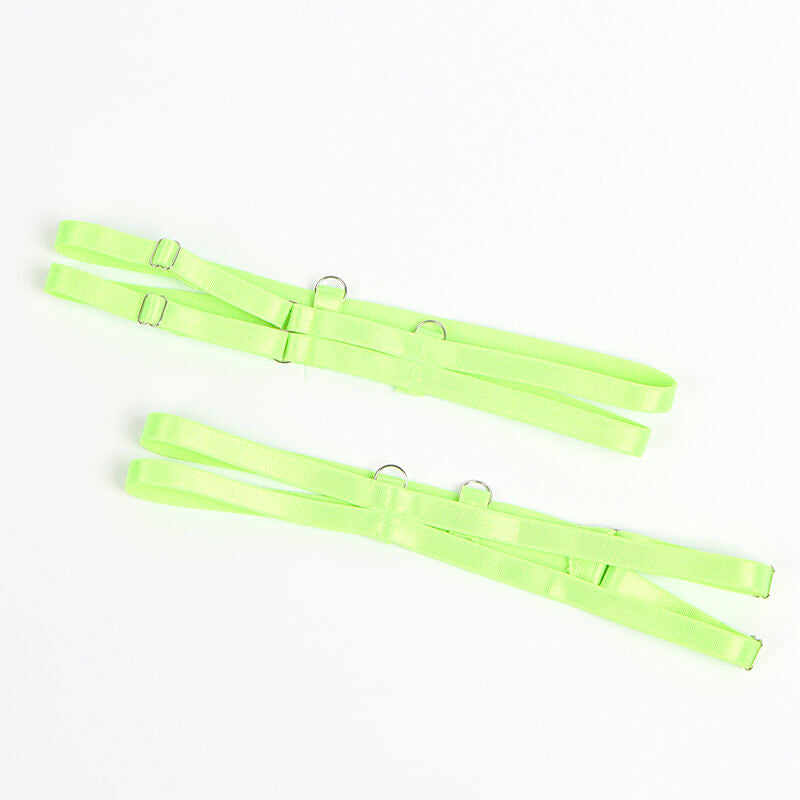 Conjunto de Lencería Subblime con Encaje y Liguero Verde y Azul L/XL