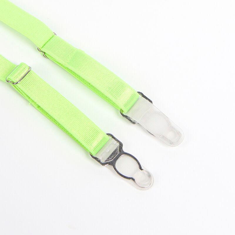 Conjunto de Lencería Subblime con Encaje y Liguero Verde y Azul L/XL