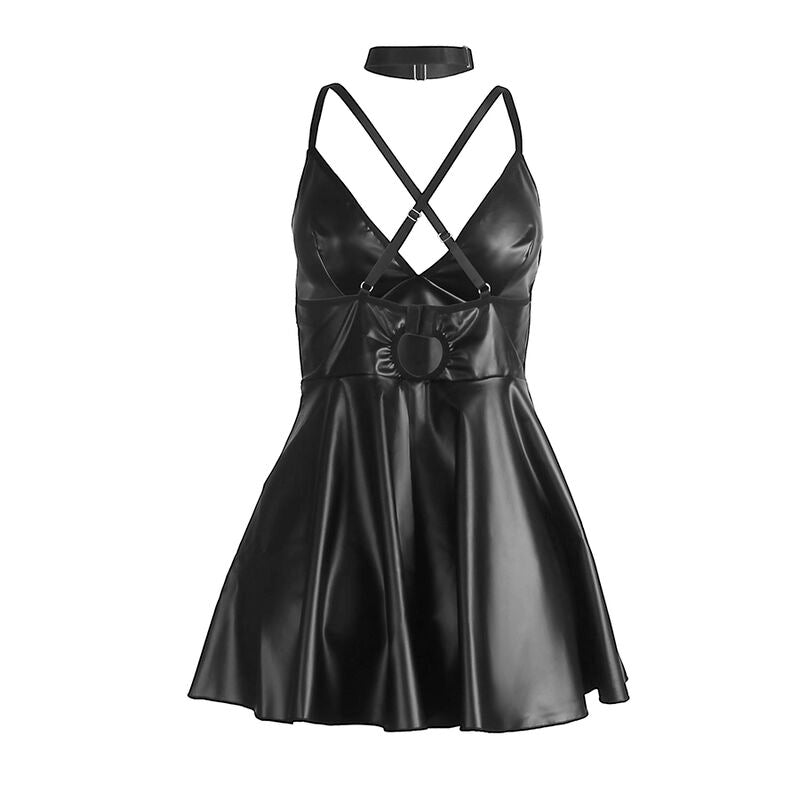 Vestido Subblime con Tirantes de Piel Negra S/M - Lingerie Sensual