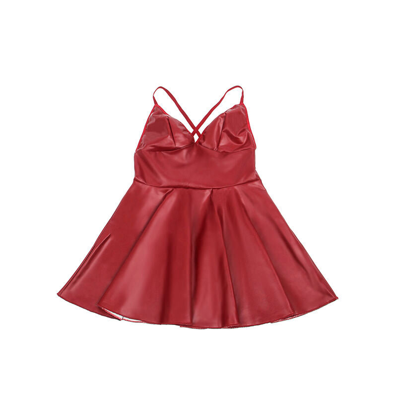 Vestido Burgundy con Detalles de Cuero PU - Subblime 955403 L/XL