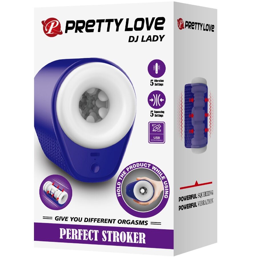 Pretty Love DJ Lady - Masturbador Masculino Vibrante 5 Velocidades