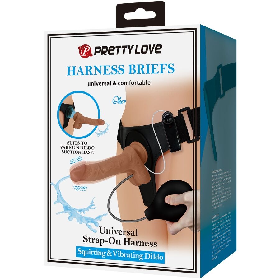 Pretty Love Universal Harness Briefs con Dildo Vibrador 15.5 cm