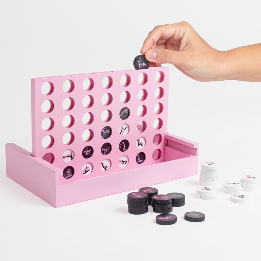 SECRET PLAY Conecta 4 Erótico - Juego de Madera para Parejas con Posturas Kamasutra