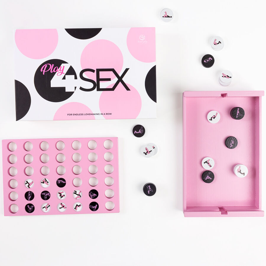 SECRET PLAY Conecta 4 Erótico - Juego de Madera para Parejas con Posturas Kamasutra
