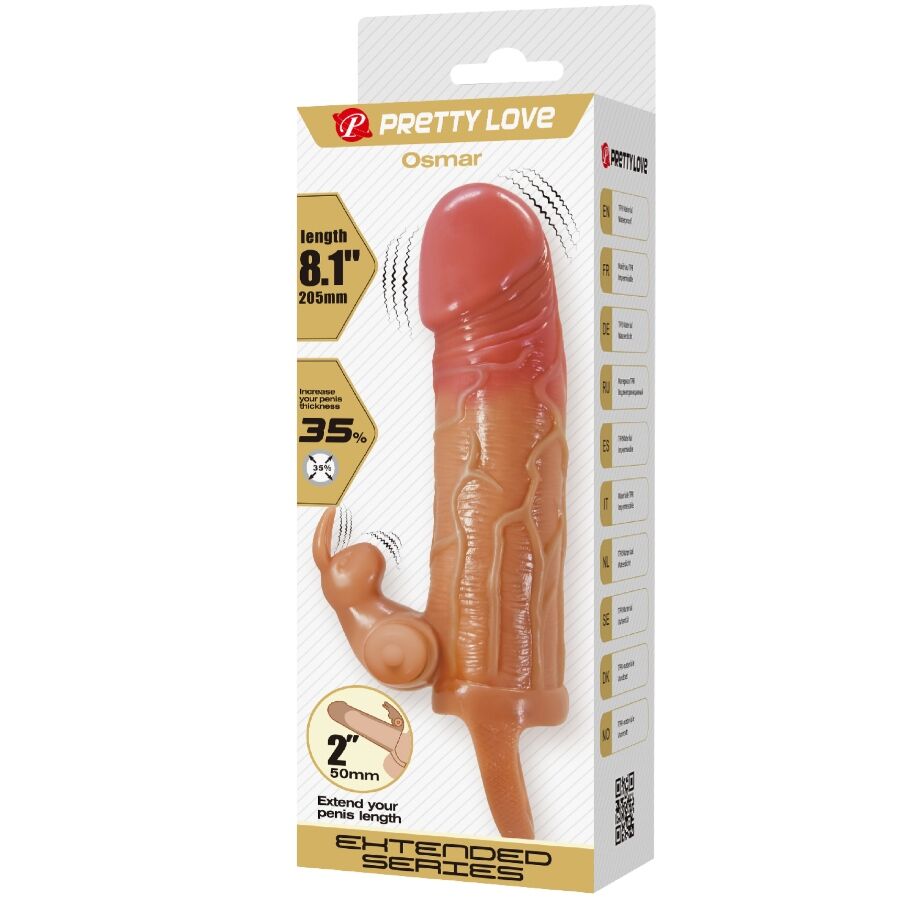 Pretty Love Osmar - Funda Peneana con Estimulador de Clítoris Vibrador