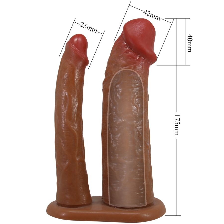 Pretty Love Yairon Double Penis Sleeve - Extensión 4 cm