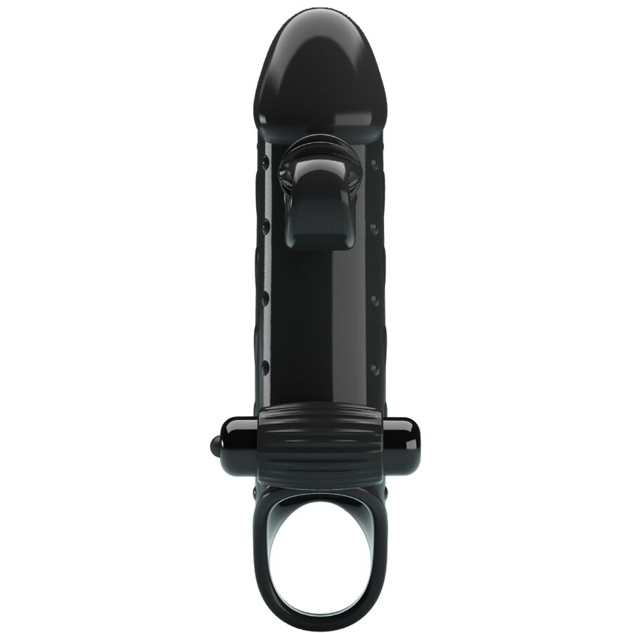 Romance Vibrating Penis Sleeve Black - Funda de Placer con Vibracion