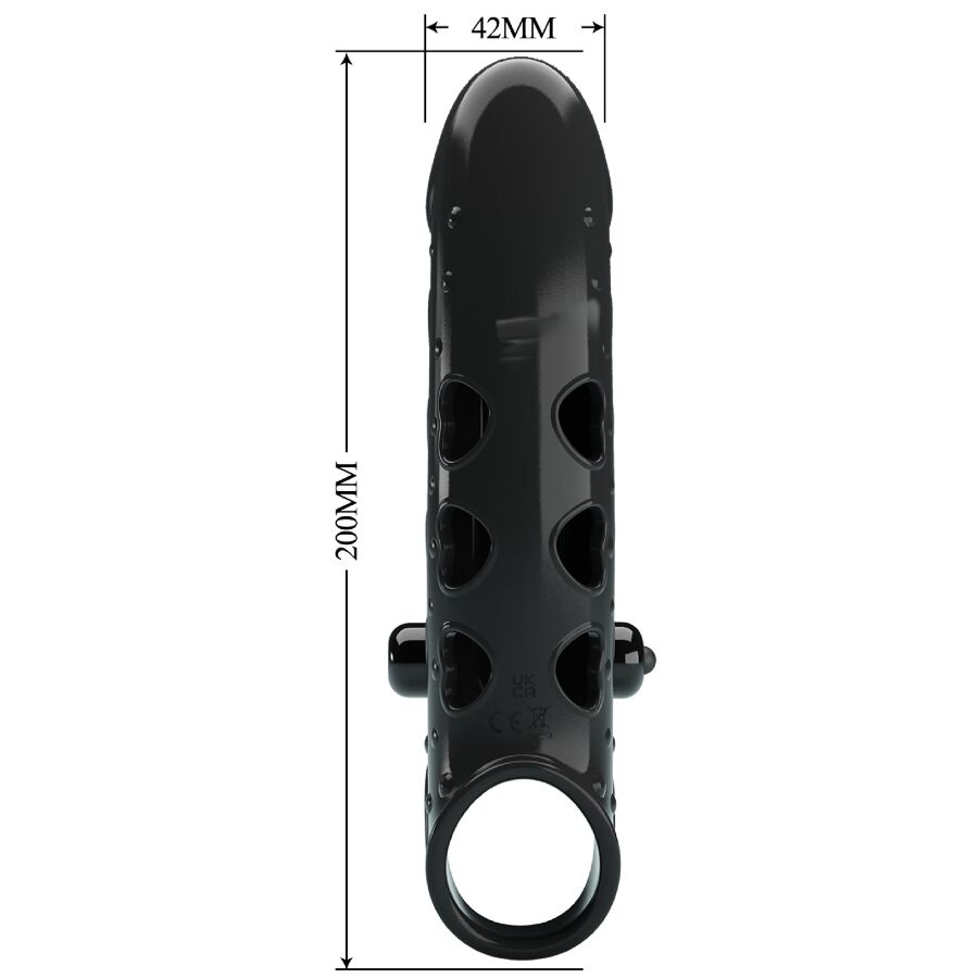 Romance Vibrating Penis Sleeve Black - Funda de Placer con Vibracion