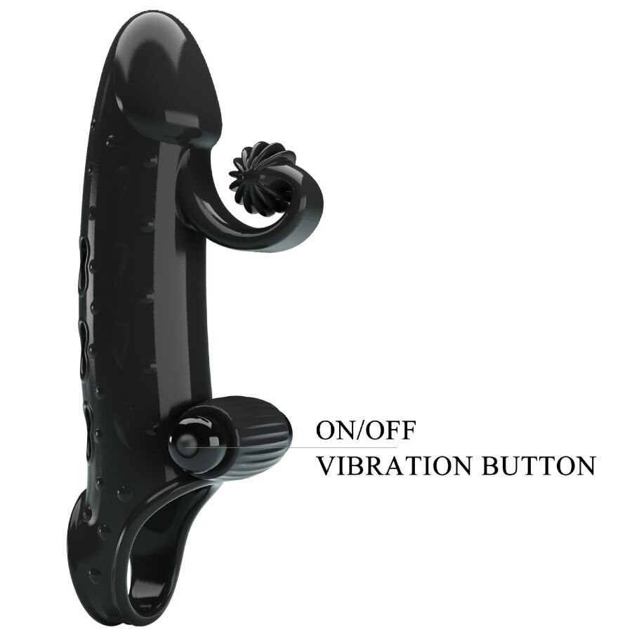 Romance Vibrating Penis Sleeve Black - Funda de Placer con Vibracion