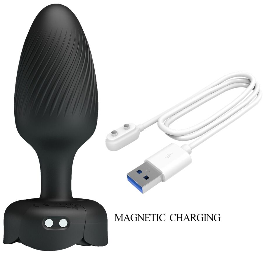 Pretty Love Osborn - Plug Anal con Luz LED Negro 9.8 cm