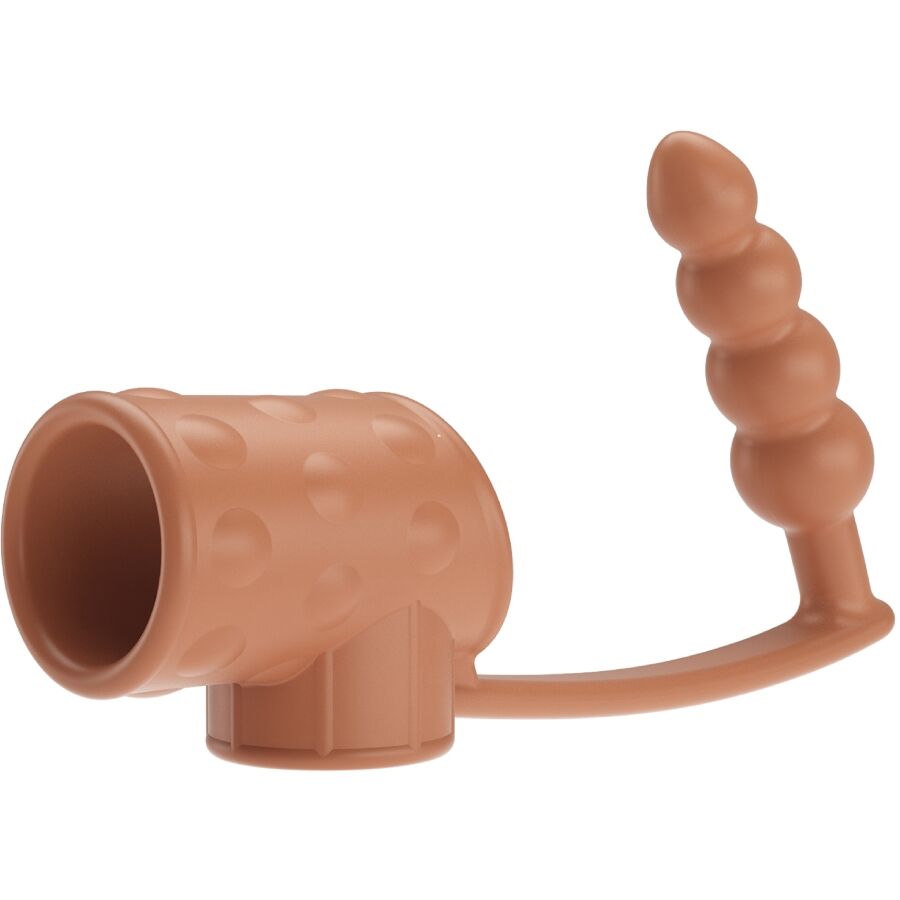 Pretty Love Penis Sleeve with Anal Plug Natural