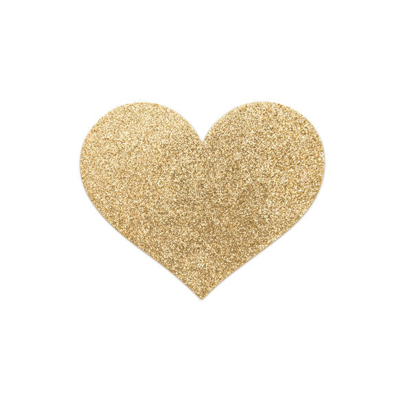 Bijoux Indiscrets Flash Golden Heart - Cubiertas para Pezones Doradas