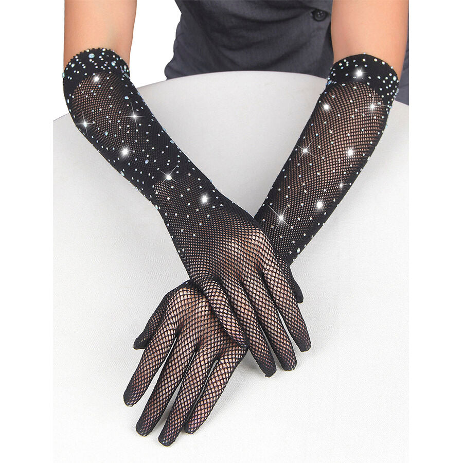 Guantes Transparentes con Brillo Negro S/M - Subblime Shine