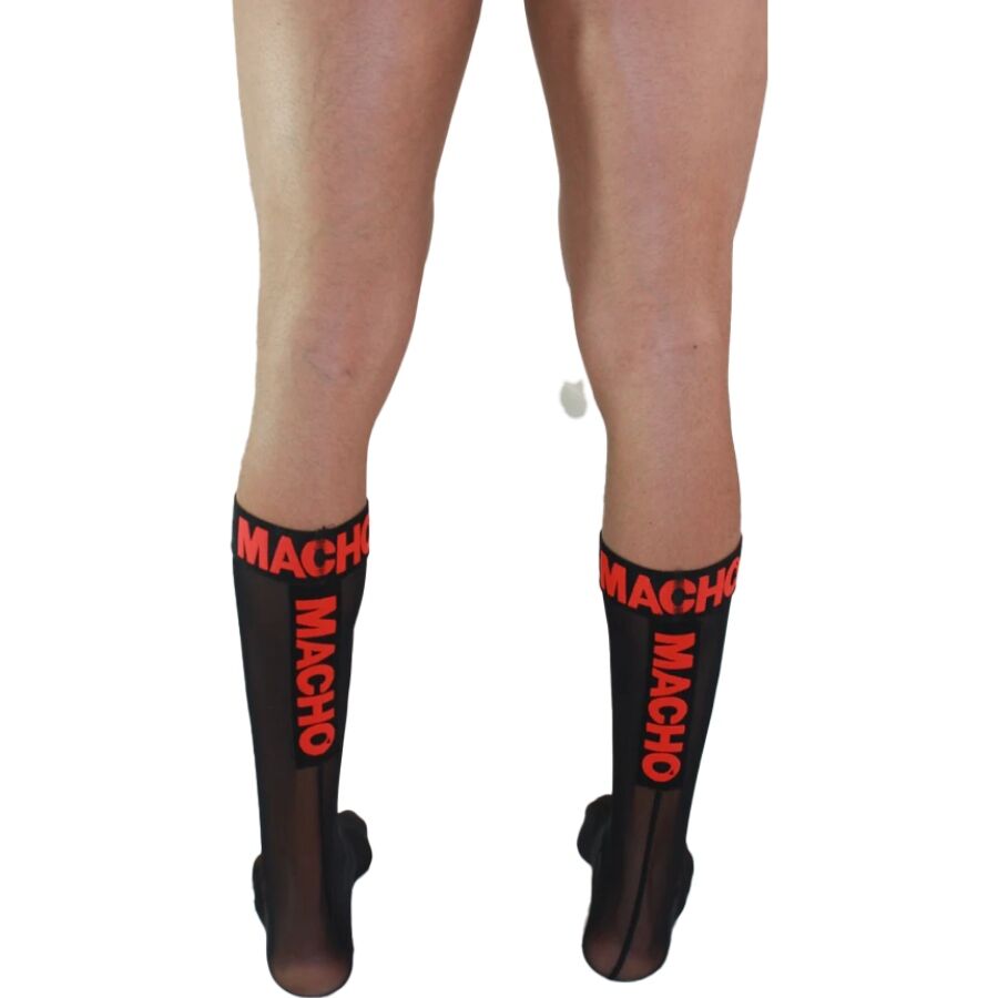 Calcetines Finos Macho Talla Única Negro/Rojo