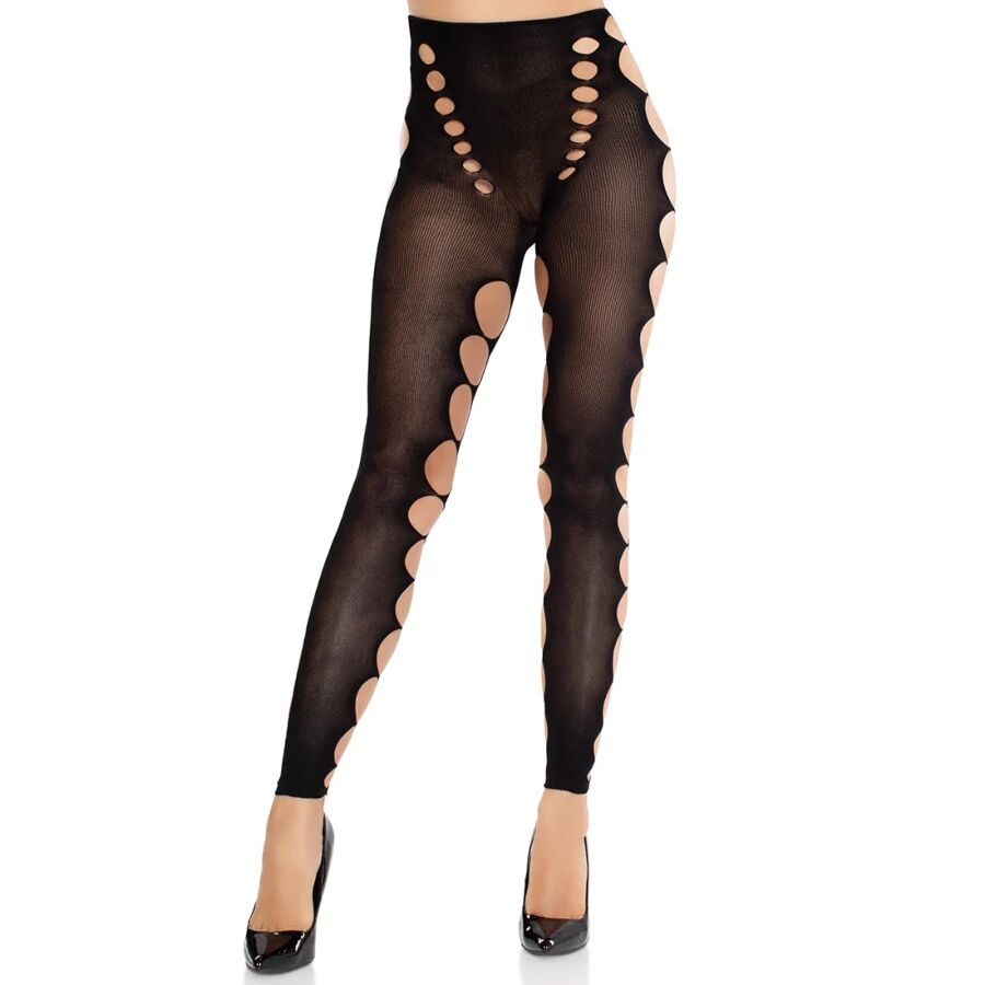 Medias Seamless Opacas con Recorte en los Pies - Negro