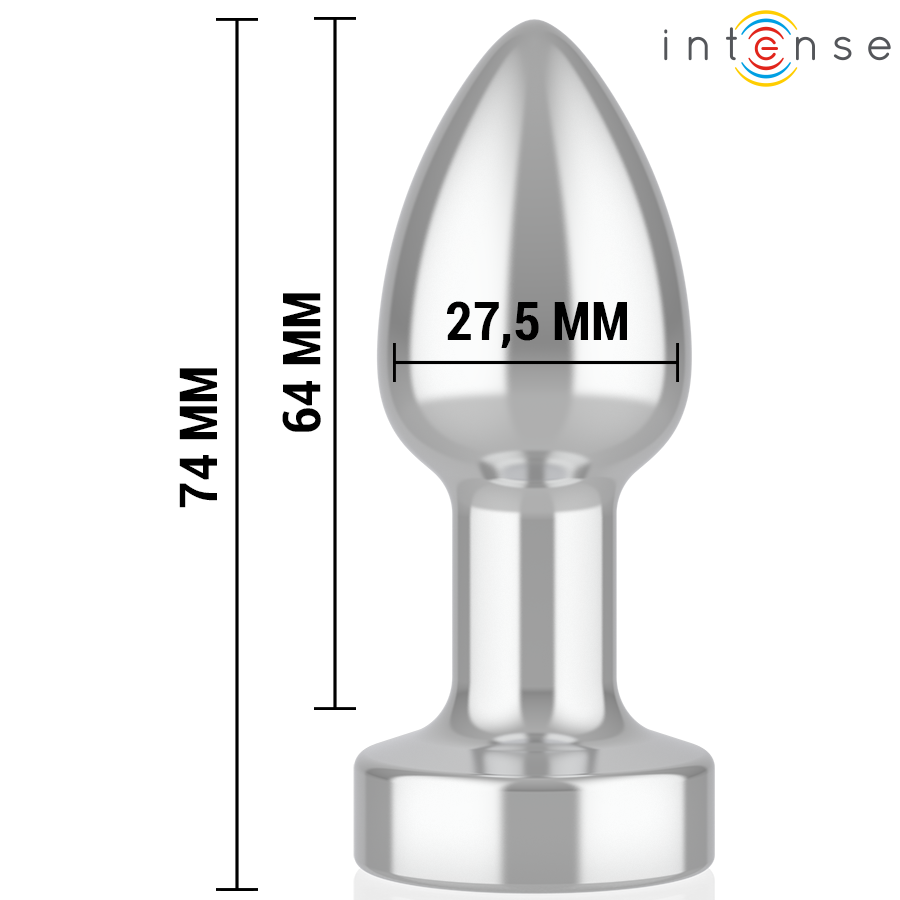 Intense Anal Plug 10 Vibraciones Metal Mando a Distancia Talla S