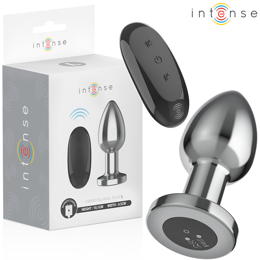 Intense Anal Plug Metal 10 Vibraciones con Control Remoto Talla L