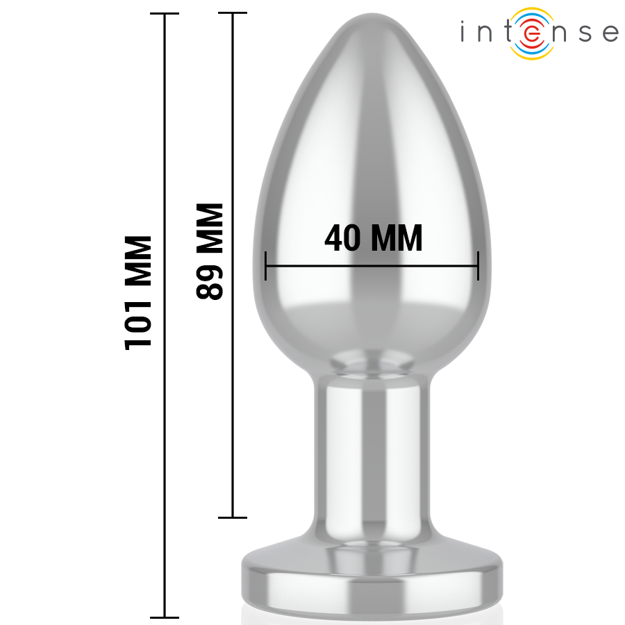 Intense Anal Plug Metal 10 Vibraciones con Control Remoto Talla L