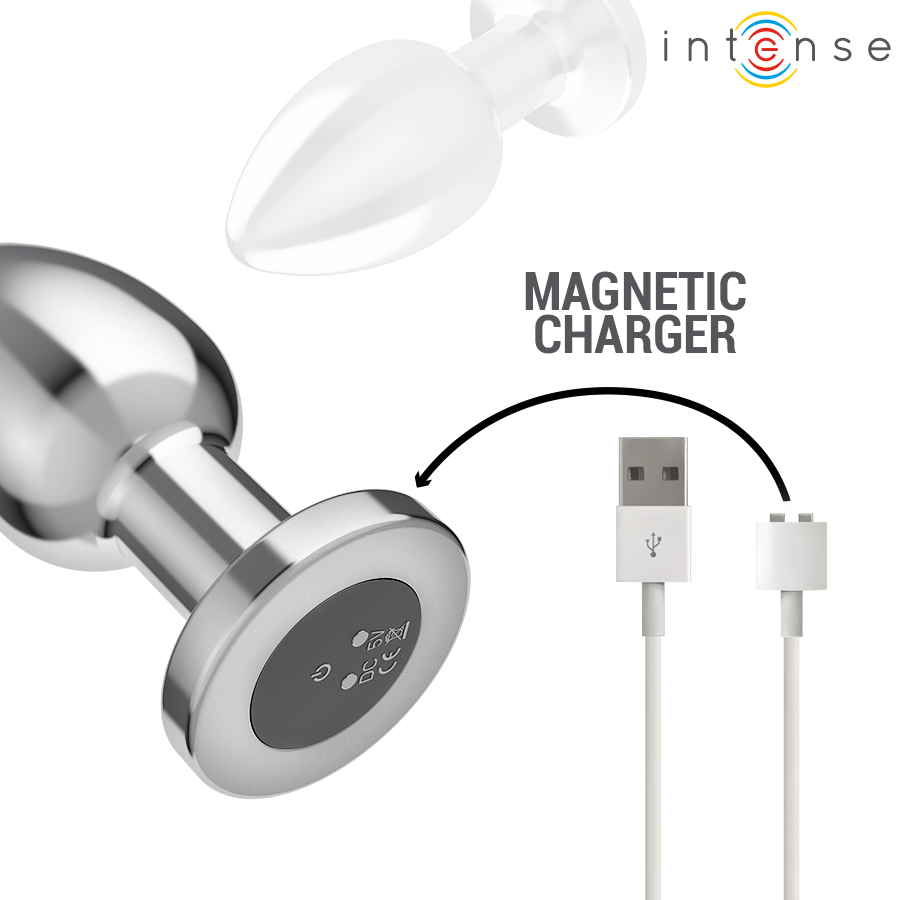 Intense Anal Plug Metal 10 Vibraciones con Control Remoto Talla L