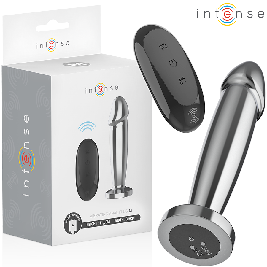 Intense Anal Plug Metal - 10 Vibraciones con Control Remoto