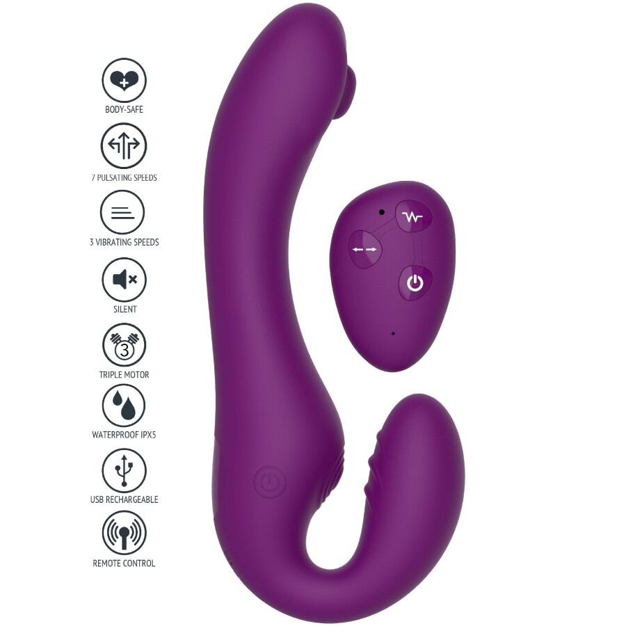 Xocoon 2 en 1 Vibrador sin Tirantes con Control Remoto Morado