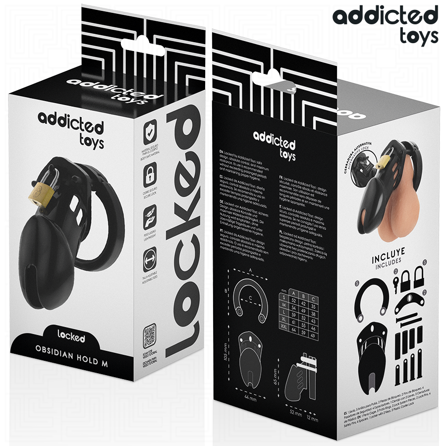 Addicted Toys Locked Obsidian Hold - Jaula para Pene Talla M
