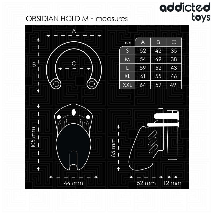 Addicted Toys Locked Obsidian Hold - Jaula para Pene Talla M