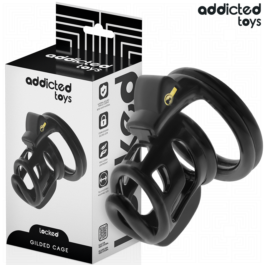 Addicted Toys Locked Golden Cage - Jaula de Silicona 8.5 cm