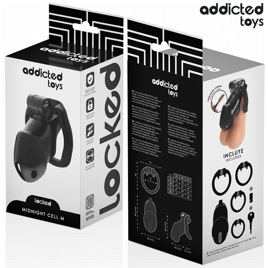 Addicted Toys Locked Midnight Cell - Jaula de Castidad Talla M