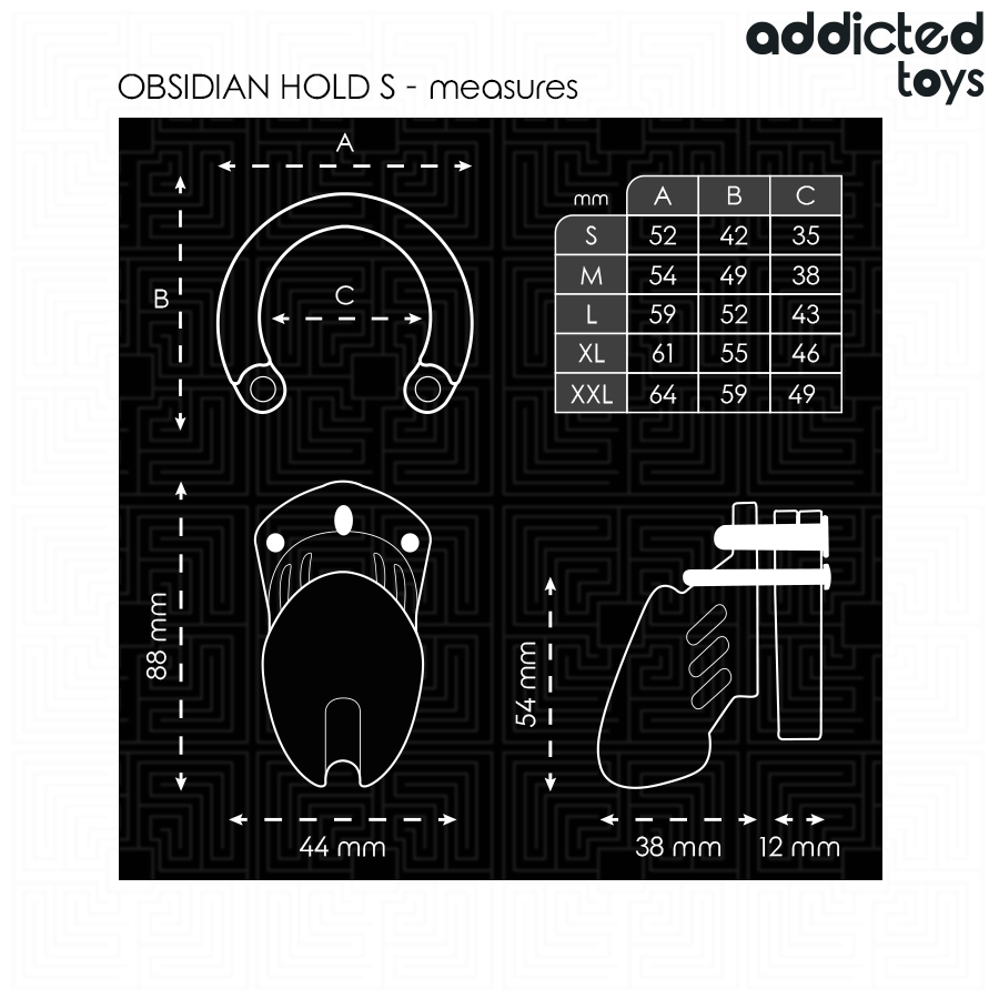 Addicted Toys Locked Obsidian Hold - Jaula para Pene Talla S