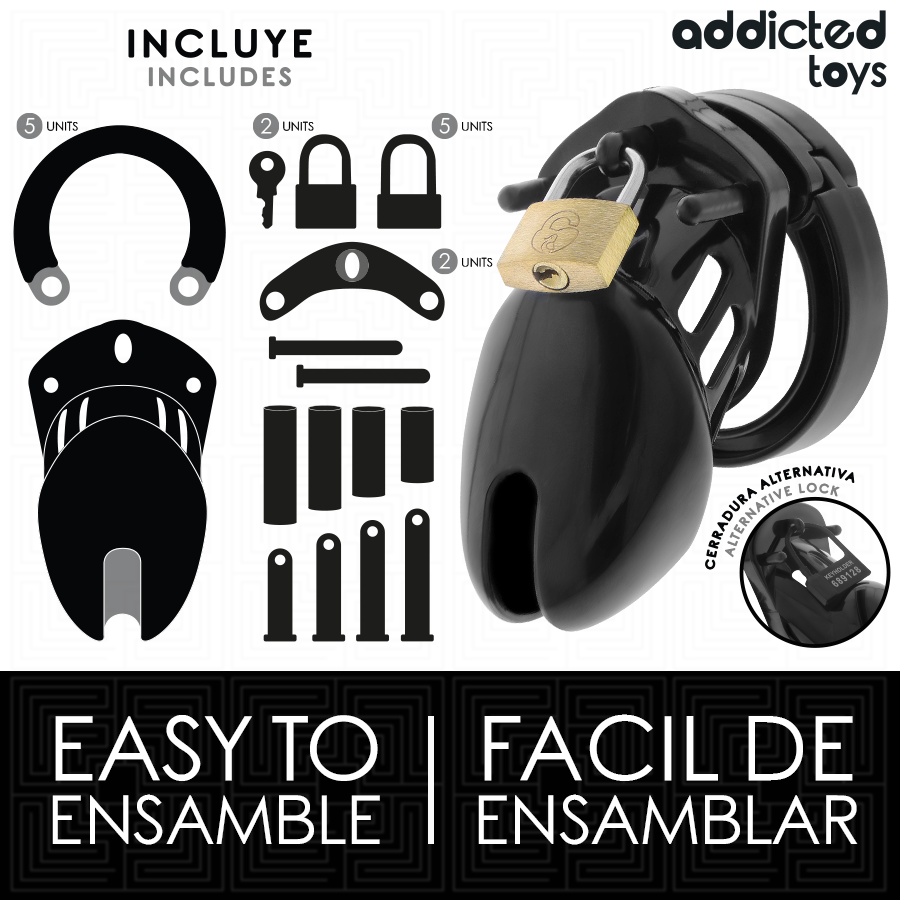 Addicted Toys Locked Obsidian Hold - Jaula para Pene Talla S