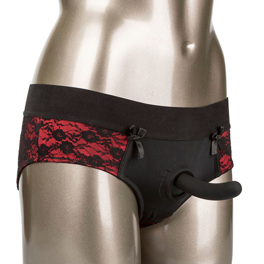 Scandal Set Braguitas Crotchless con Dildo L/XL - CalExotics