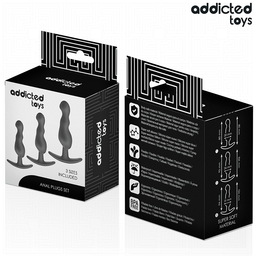 Set de 3 Plugs Anales de Silicona Addicted Toys Modelo 1