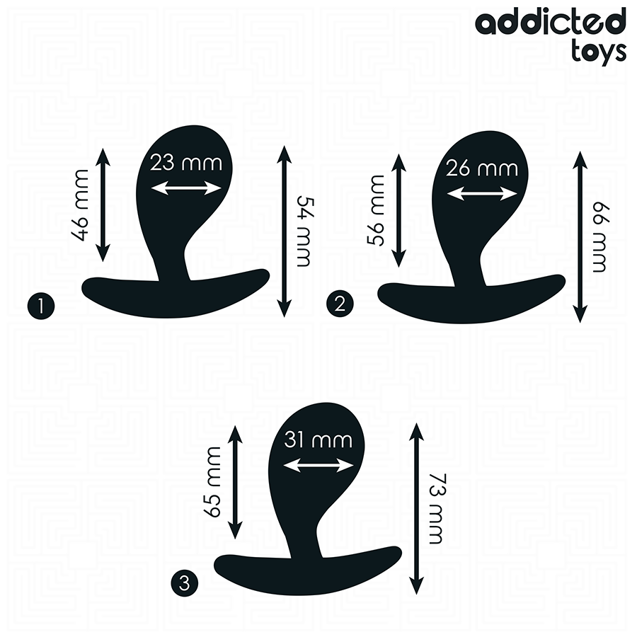 Set de 3 Plugs Anales de Silicona Addicted Toys Modelo 3