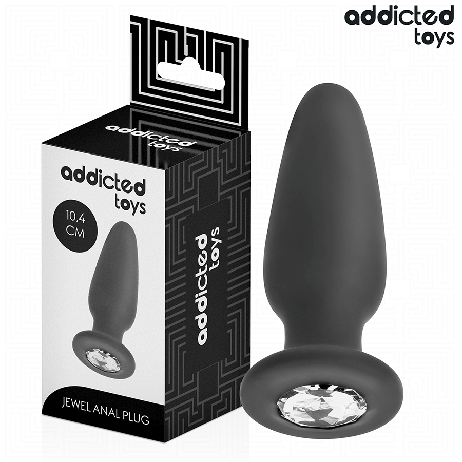 Plug Anal de Silicona con Joya - Talla M 10,4 cm