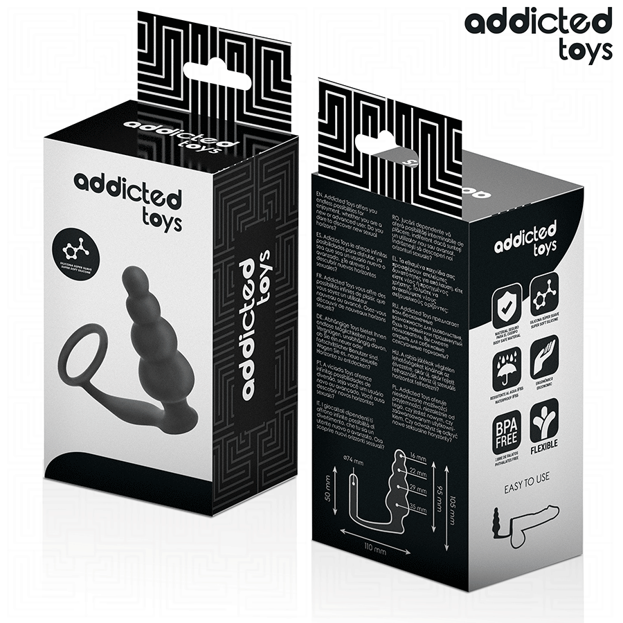 Anal Plug with Ring Silicone Model 5 - ADDICTED TOYS