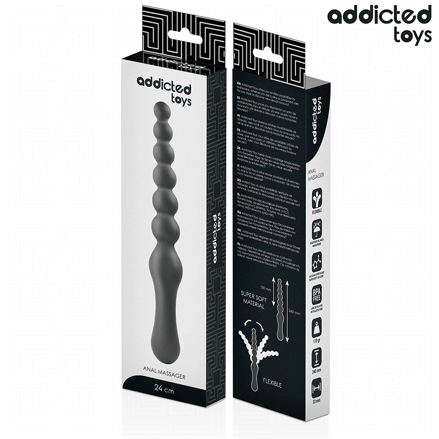 Double Anal Massager Silicone 24 cm - ADDICTED TOYS