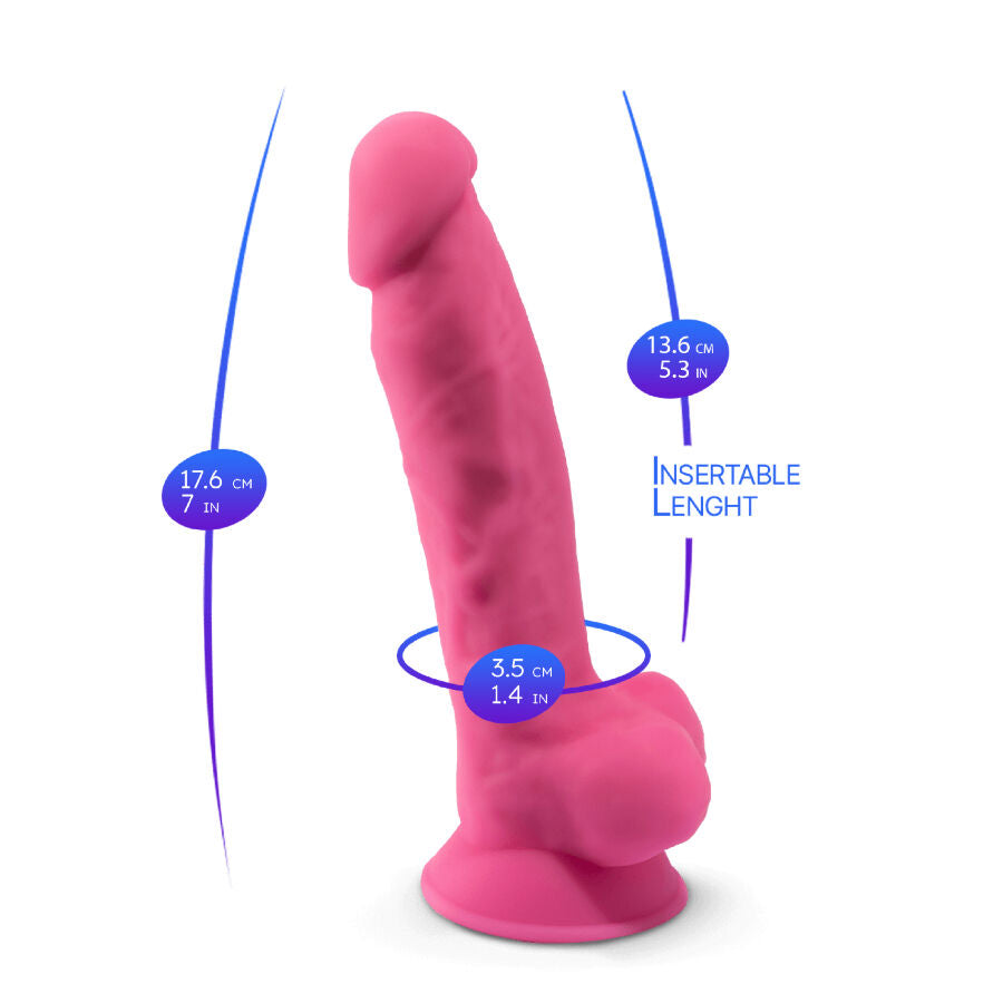 Silexd Model 1 Pene Realista Premium Silicona Fluorescente Rosa 17.5 cm