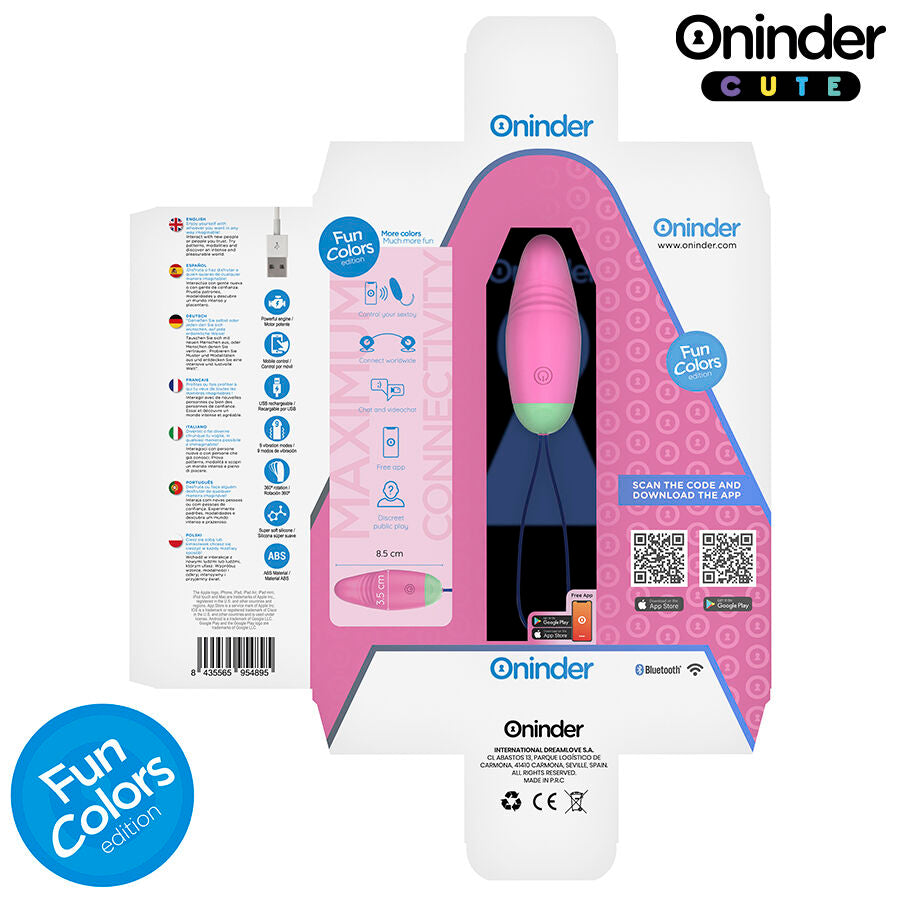 Oninder Cute Love Pleasure - Huevo Vibrador Giratorio 360° con App