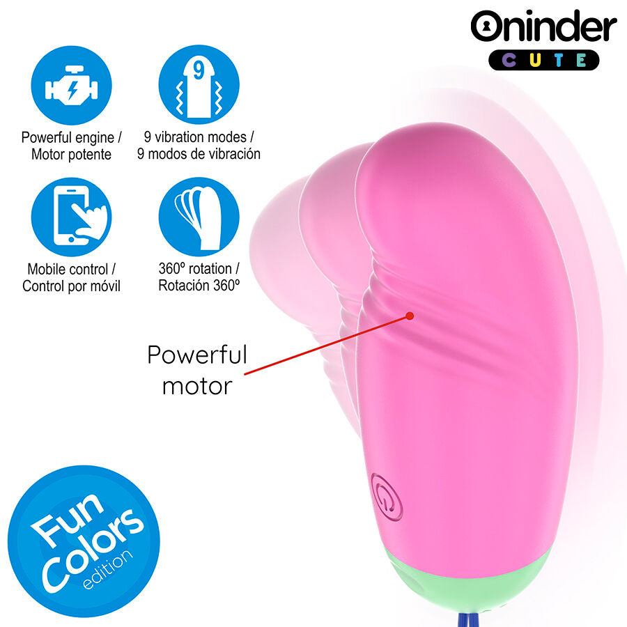 Oninder Cute Love Pleasure - Huevo Vibrador Giratorio 360° con App