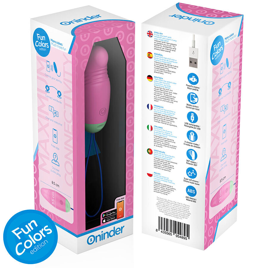Oninder Cute Love Pleasure - Huevo Vibrador Giratorio 360° con App
