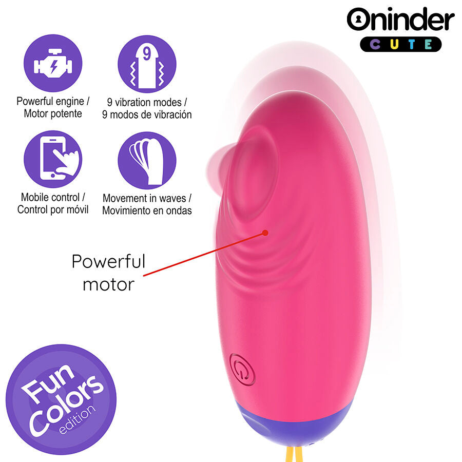 Oninder Cute Love Pleasure Vibro-Wave Tapping Silicone Egg con App