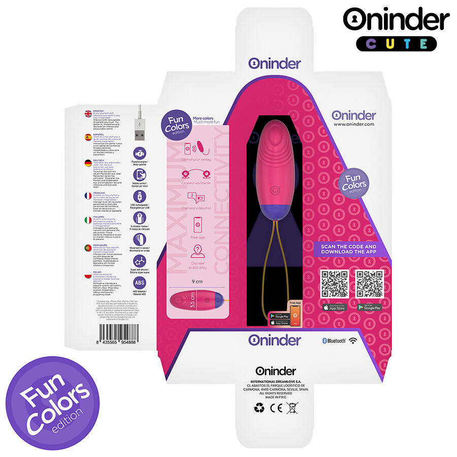 Oninder Cute Love Pleasure Vibro-Wave Tapping Silicone Egg con App