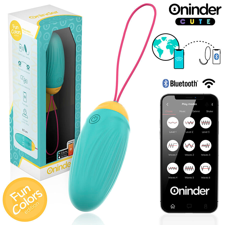 Oninder Cute Love Pleasure - Huevo Vibrador con Gemas de Silicona