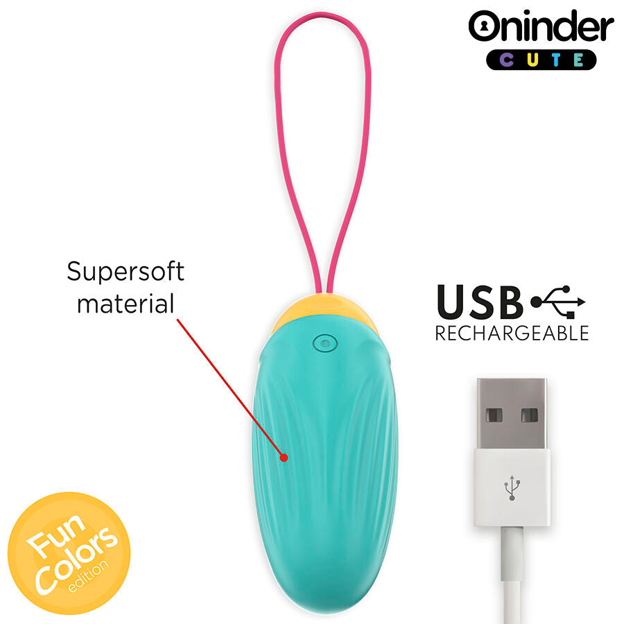 Oninder Cute Love Pleasure - Huevo Vibrador con Gemas de Silicona