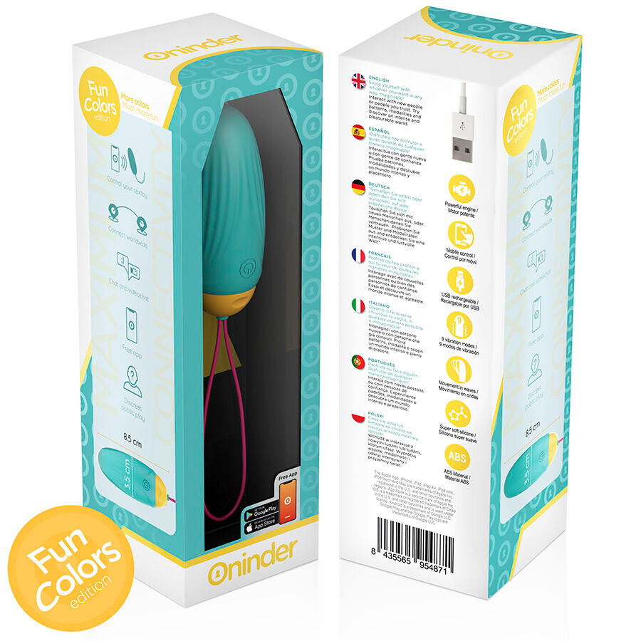 Oninder Cute Love Pleasure - Huevo Vibrador con Gemas de Silicona